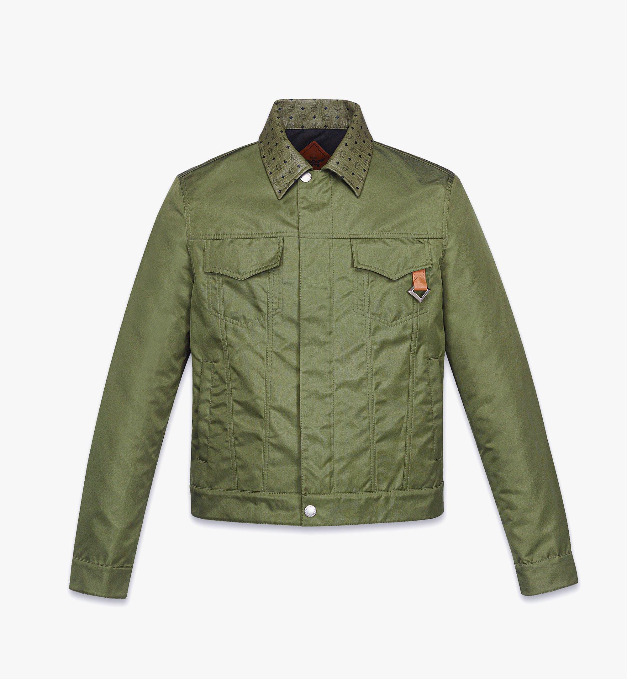 Jacke aus ECONYL® und Leder mit Monogramm-Print 1